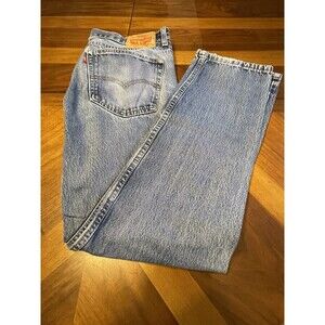 Y2K Levi’s 505 Jeans Blue Wash Straight Leg Denim Size 36x34 Zipper Fly